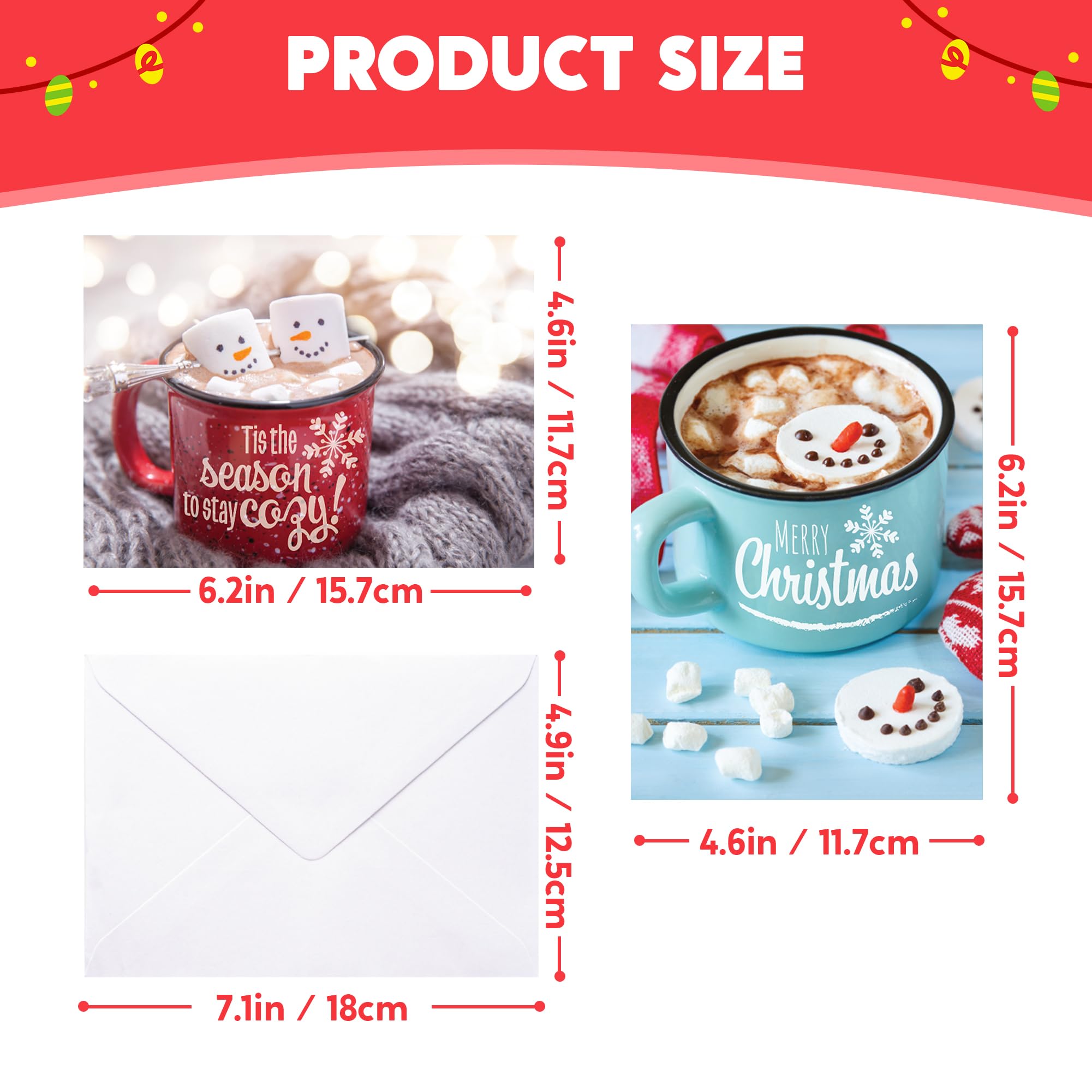 12 PCS Christmas Greeting Cards with Envelopes - Image 3