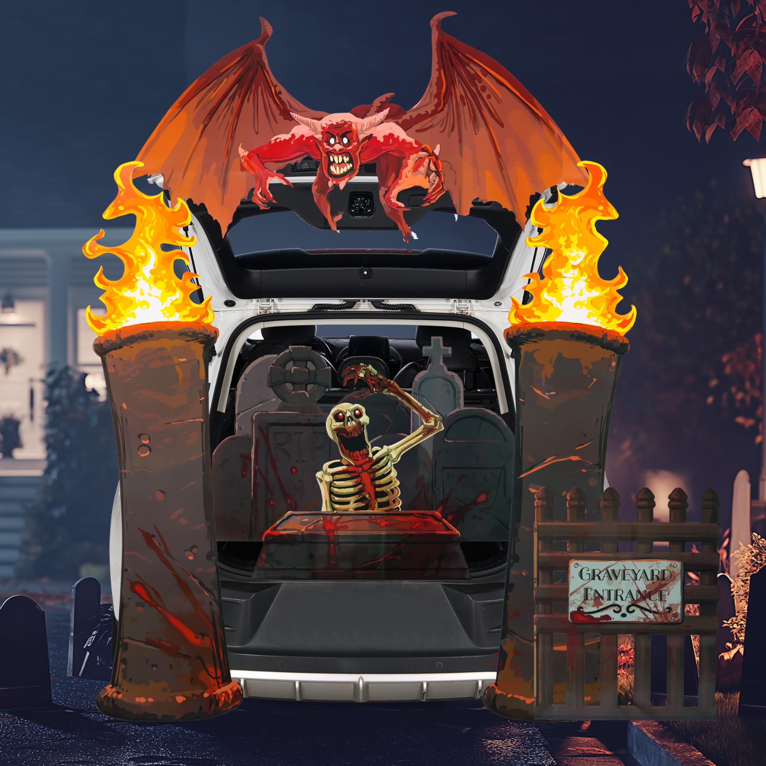 Halloween Cemetery Trunk or Treat Car Decorations Kit - Image 7