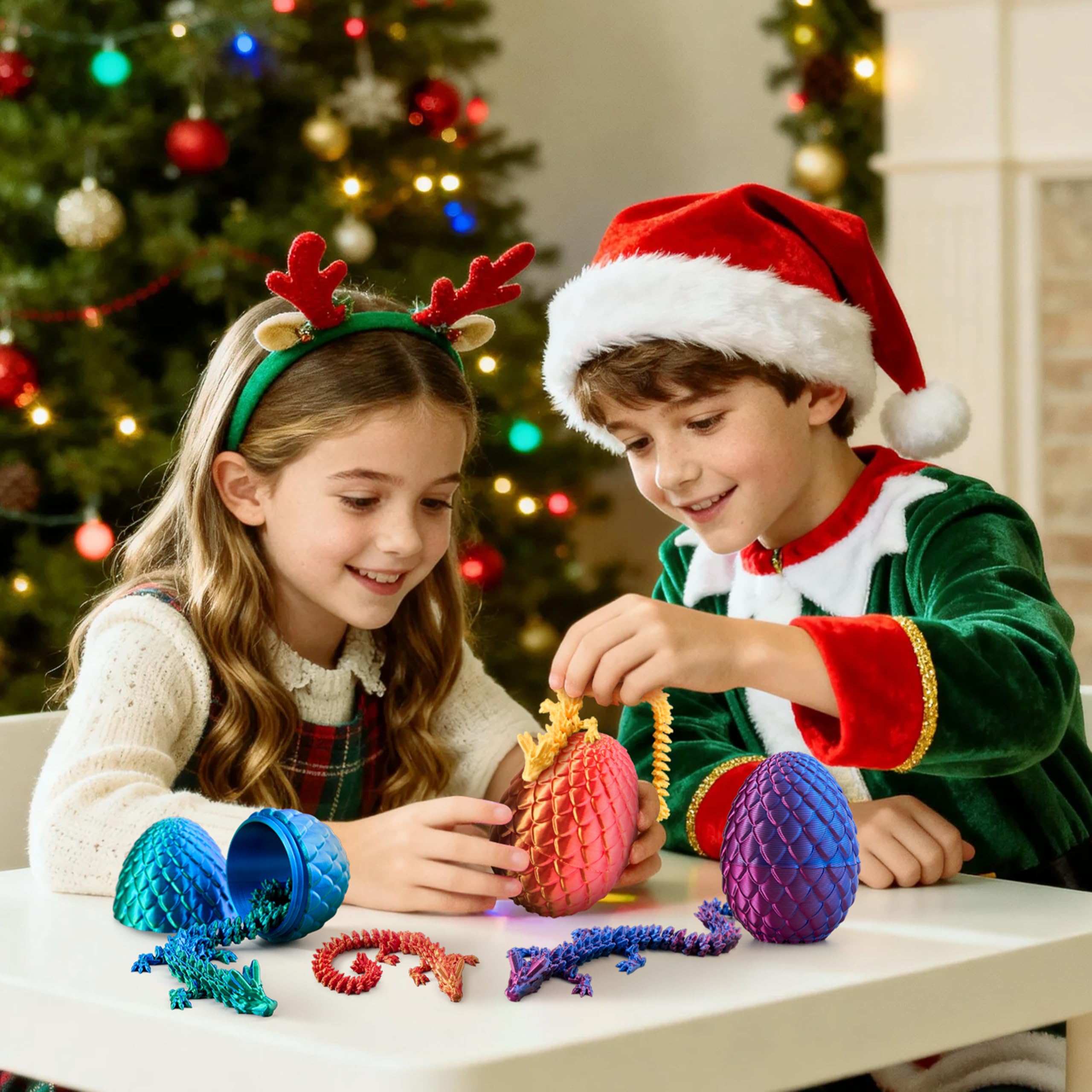 4 Pcs 3D Printed Dragon Eggs with Laser Dragon, Cool Articulated Toys for Kids - Image 7