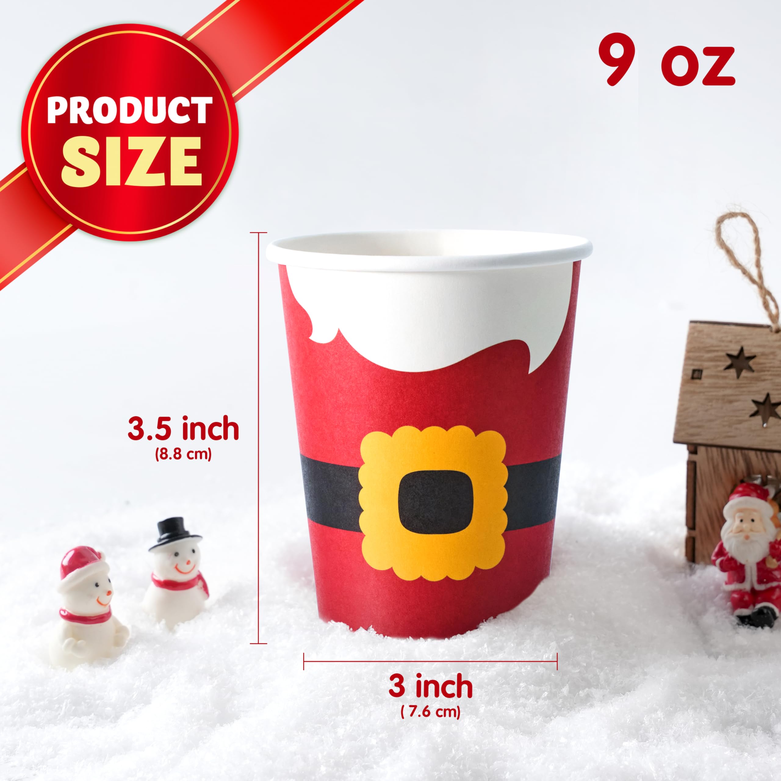 100PCS 9oz Christmas Disposable Paper Cups - Image 7