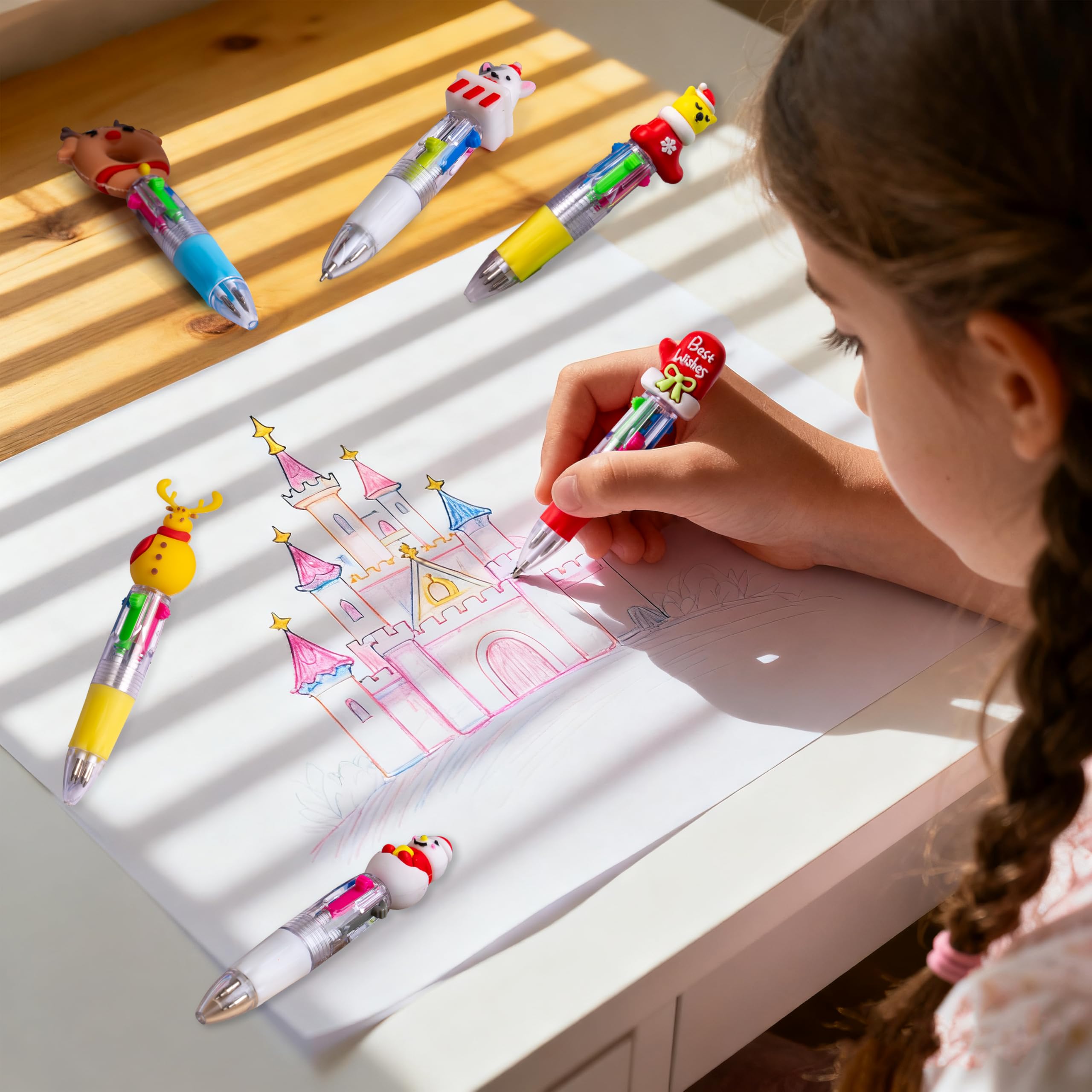 24 PCS Christmas Multicolor Pens Bulk For Kids - Image 7