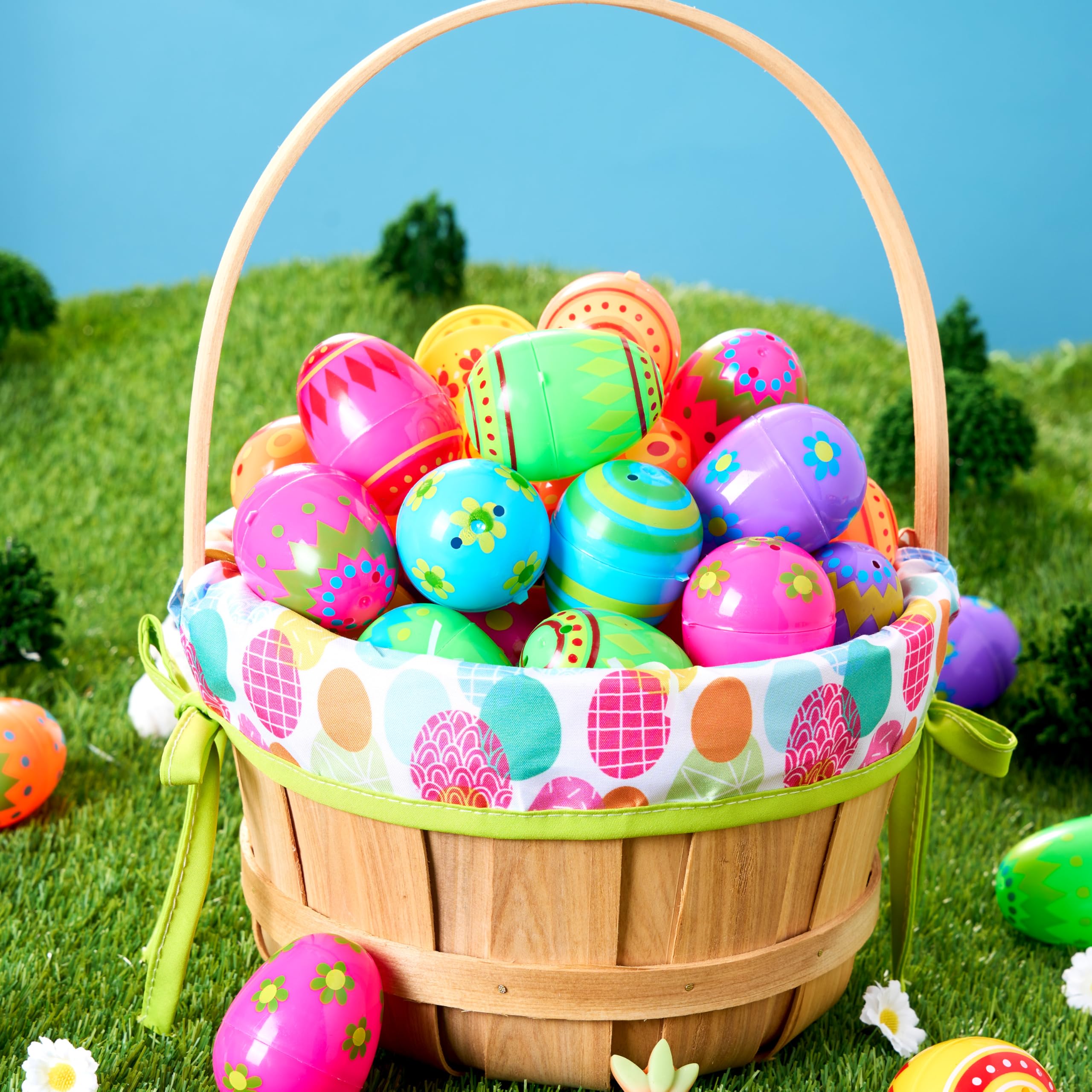 50 Pcs Plastic Printed Bright Easter Eggs for Easter Hunt - Image 7