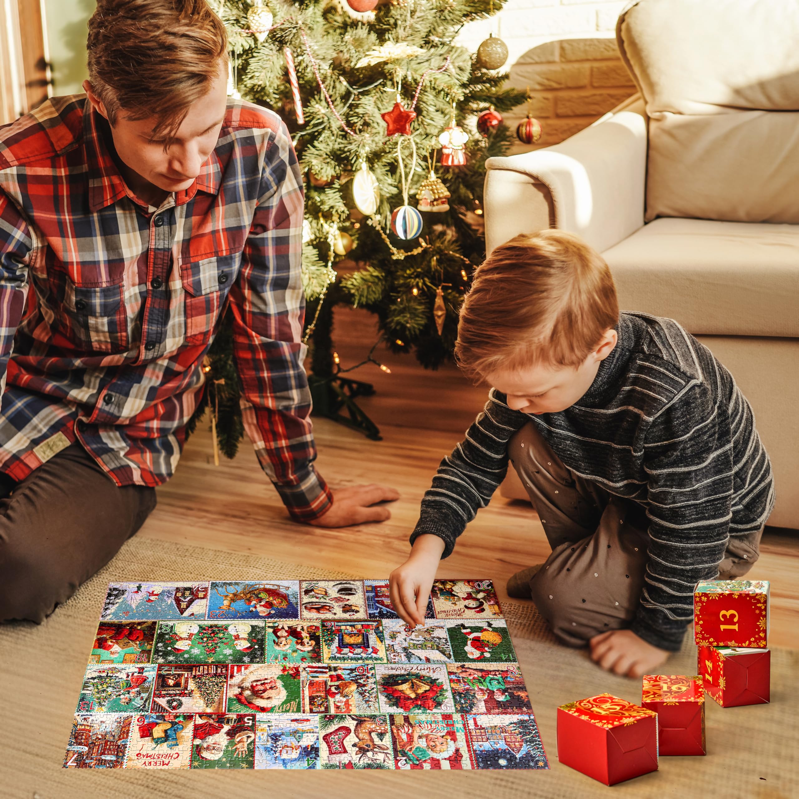 1000 PCS 24 Days Christmas Advent Calendar Puzzles - Image 7