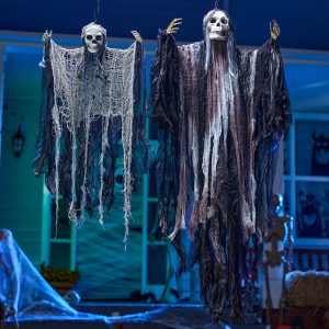 2 Pcs Halloween Hanging Grim Reaper Decorations Outdoor