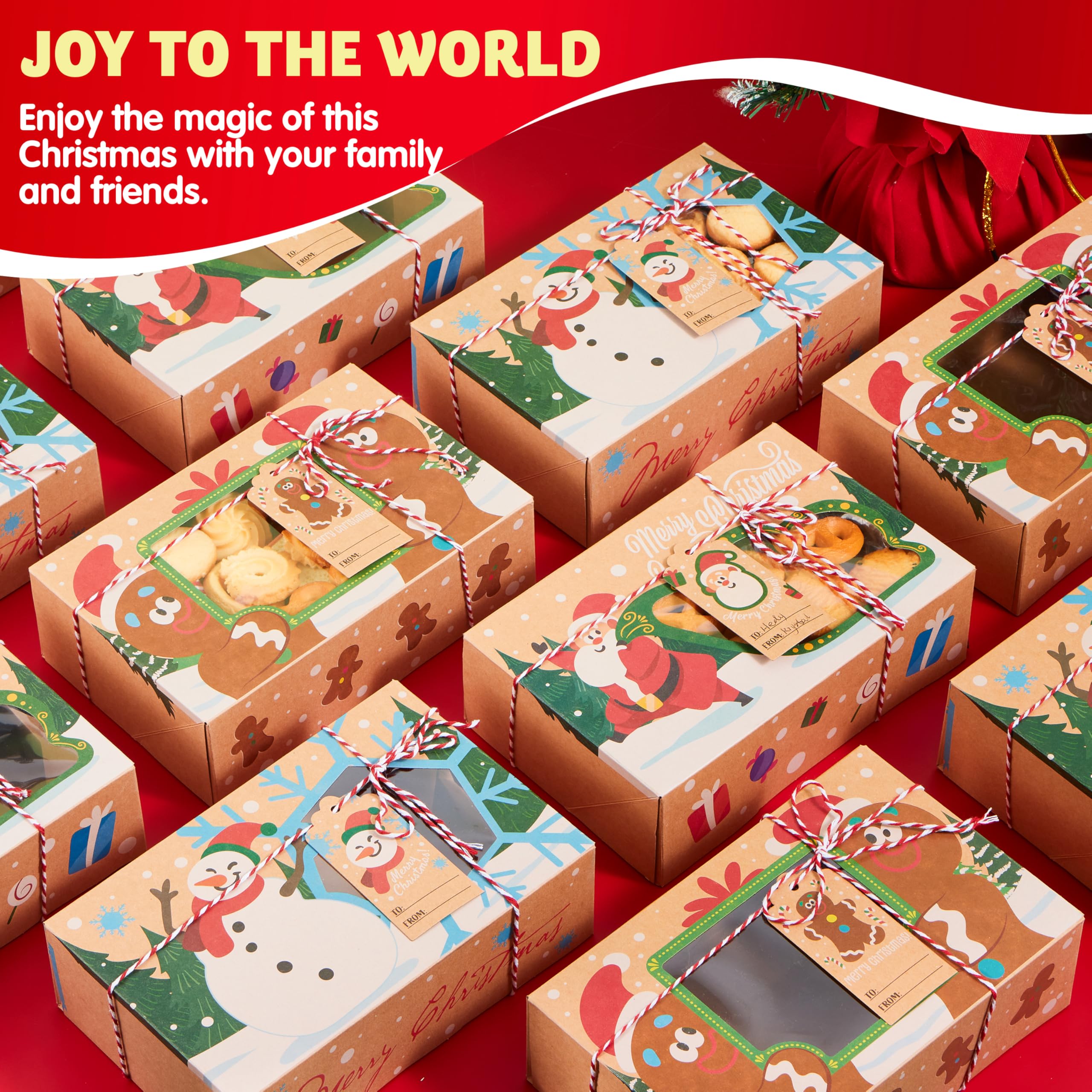 24 PCS Christmas Cookie Gift Baking Box with Window Auto-Popup - Image 7
