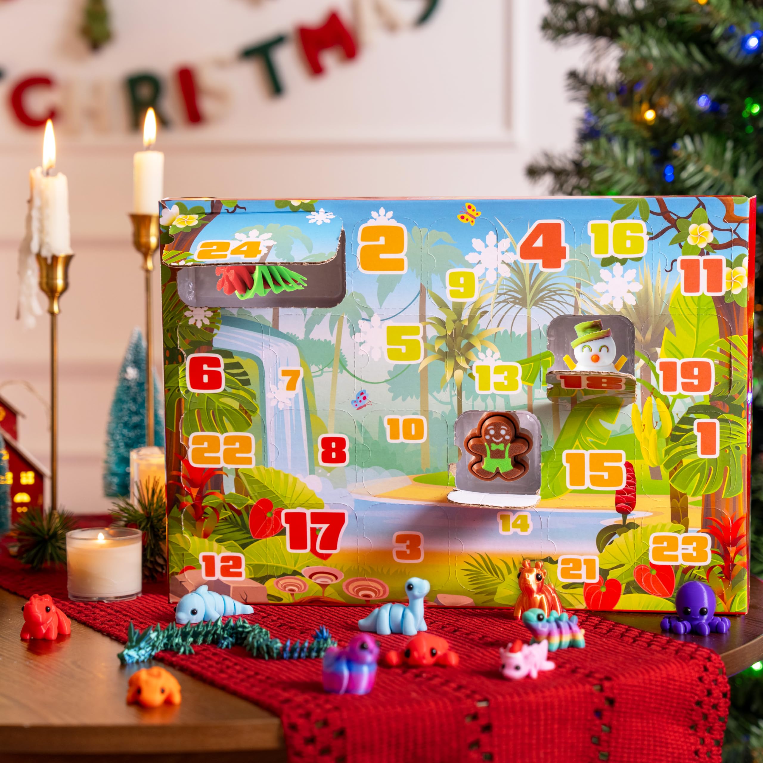 24 Pcs Christmas Advent Calendar 3D Printed Toys - Image 7