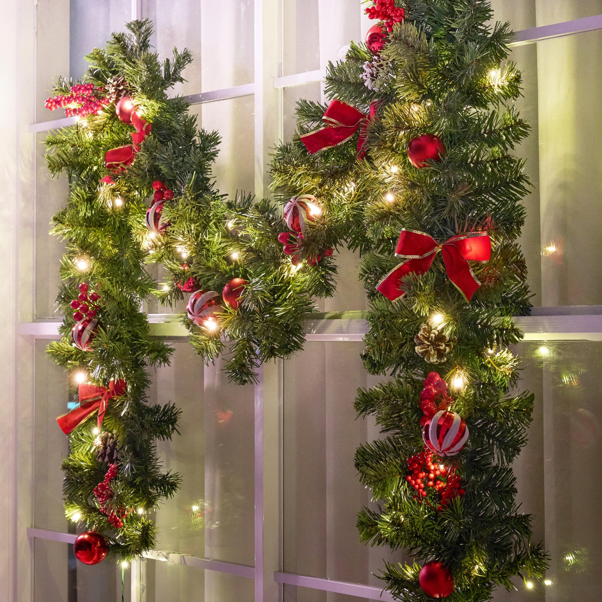 9FT Christmas Garland with Lights - Image 7
