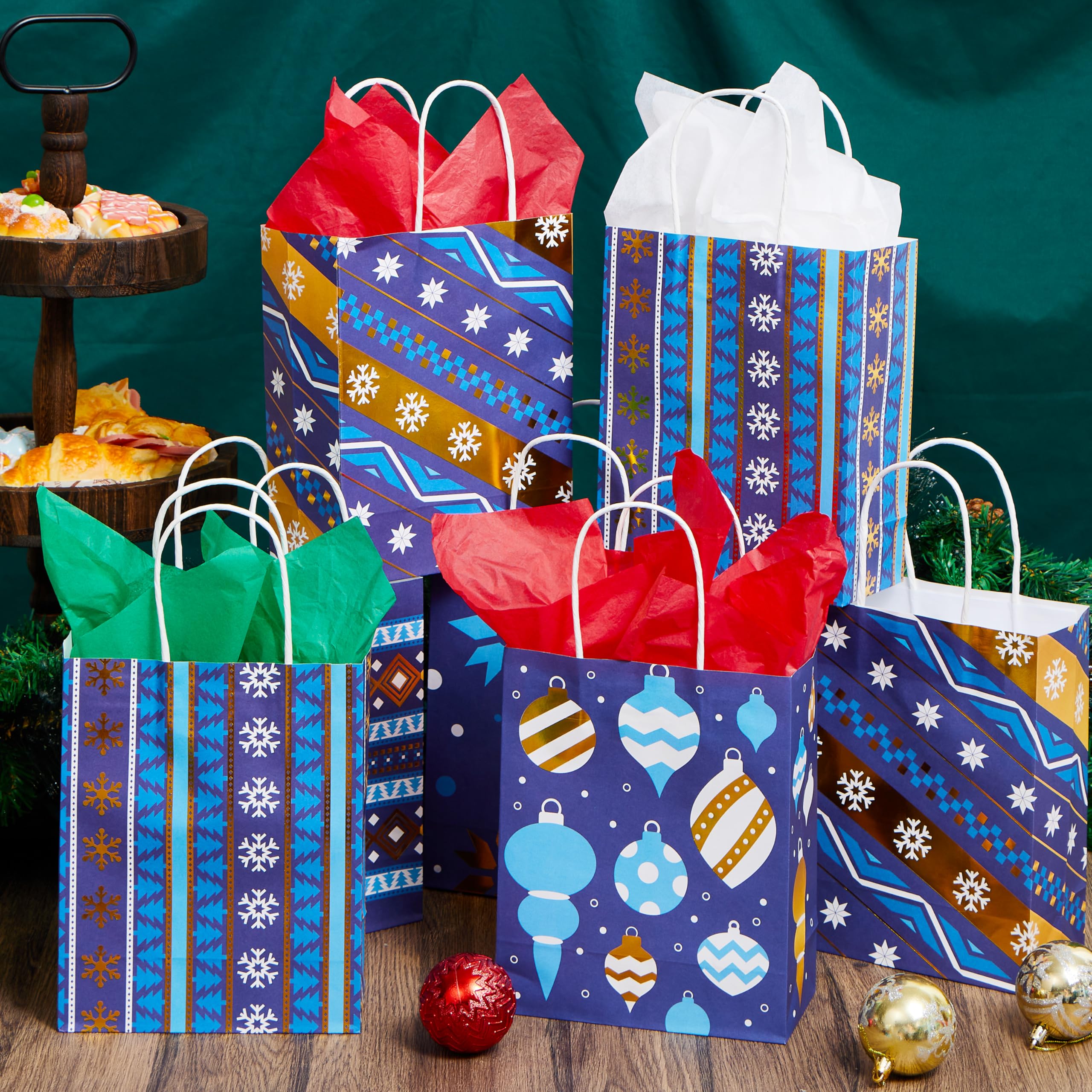 24 PCS Christmas Kraft Gift Bags - Image 7