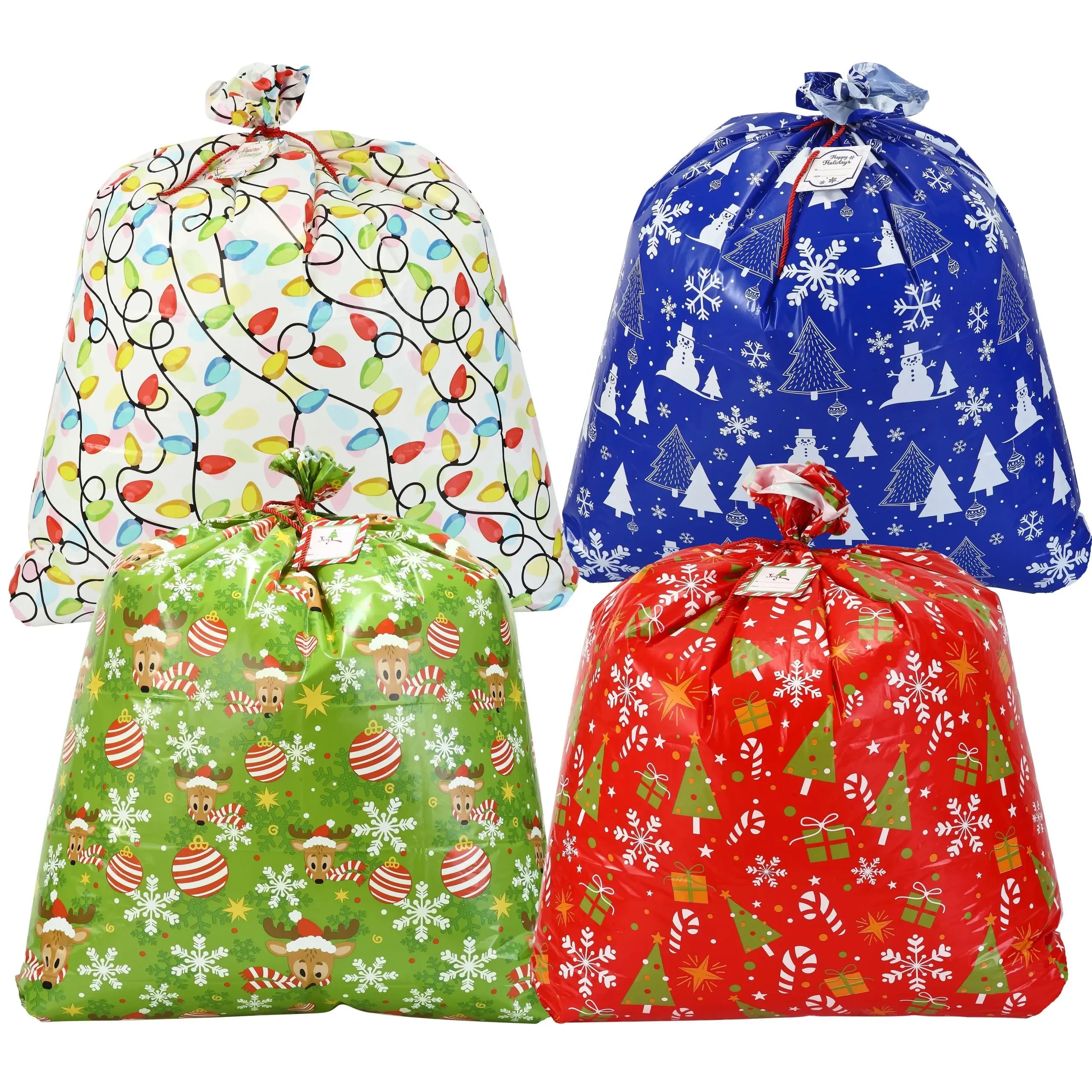 8 Piece Christmas Jumbo Holiday Gift Bags