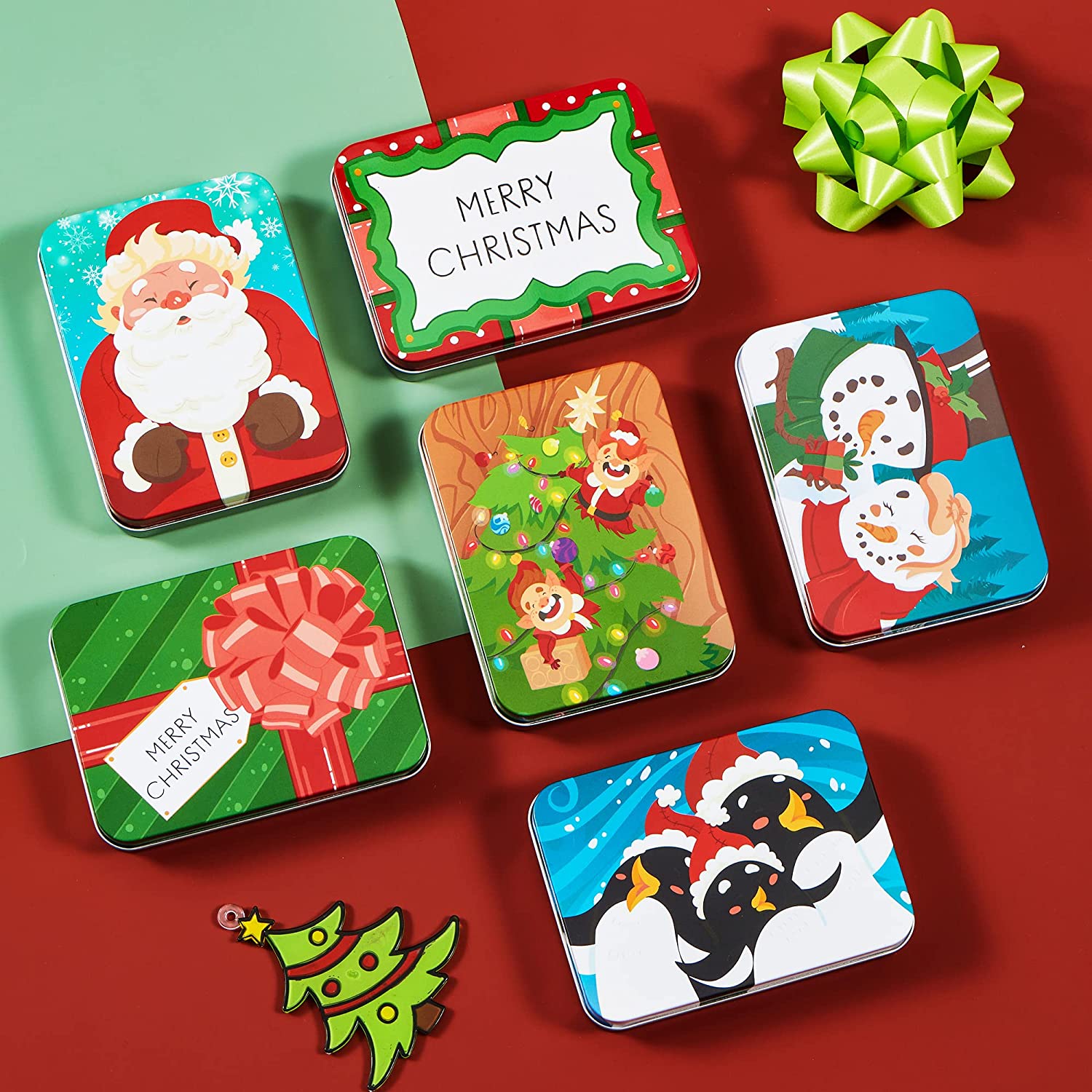 6 Christmas Gift Card Tin Holders - Image 8