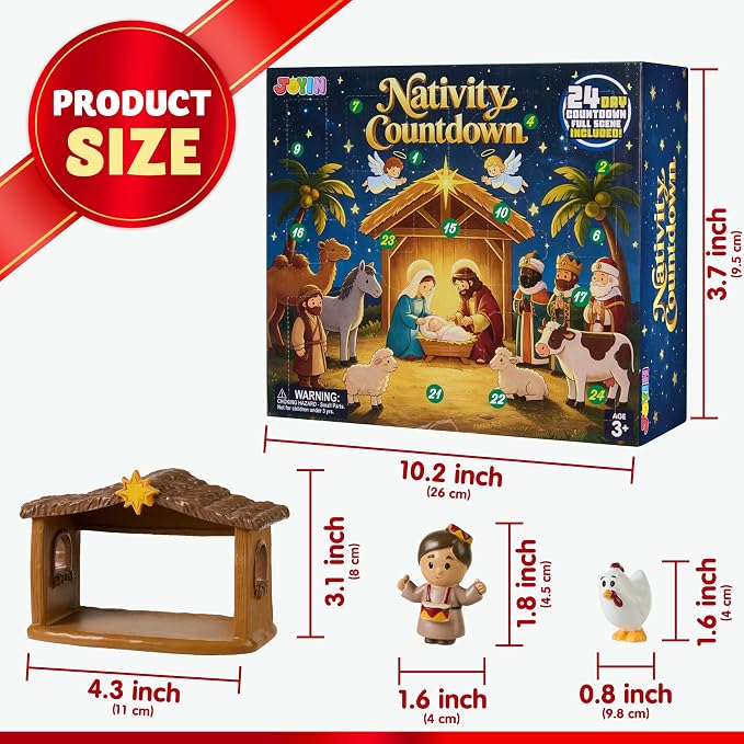 JOYIN 24 PCS Christmas Advent Calendar - Nativity Figurine Set - Image 7