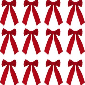 16 Pack Red Velvet Bows, 8 Pcs