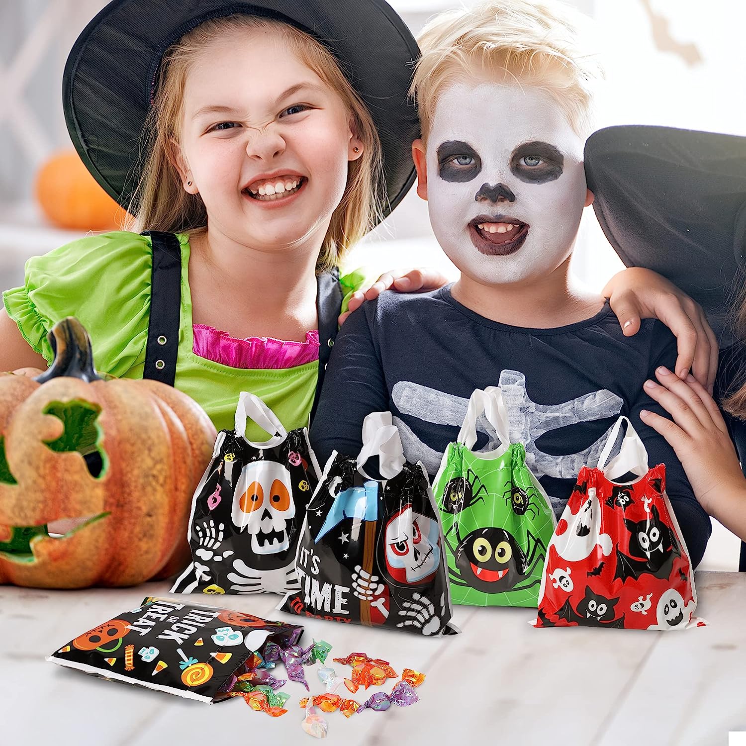 Halloween Trick or Treat Drawstring Bags, 96 Pcs - Image 4
