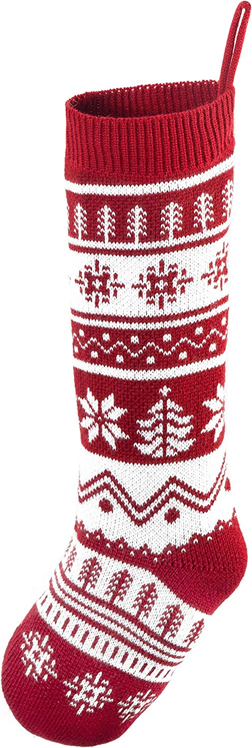 18in Knit Christmas Stockings, 6 Pack - Image 5
