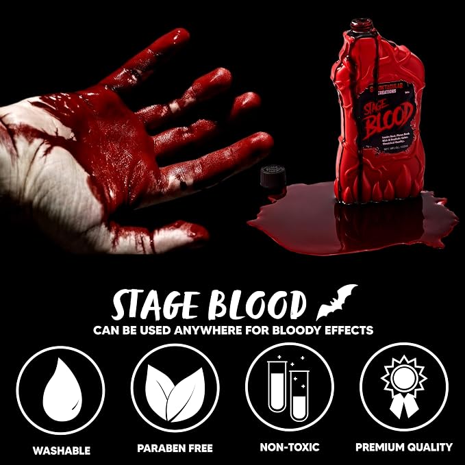 JOYIN 18 oz Stage Blood Prop - Fake Blood for Zombie & Monster Makeup - Image 2