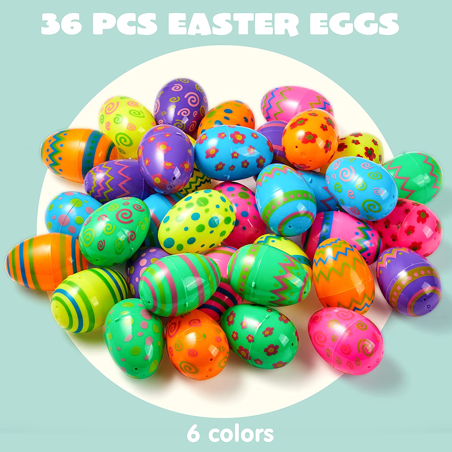 36Pcs Printed Easter Egg Shells - Image 3