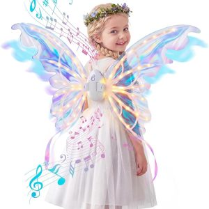 JOYIN Electric Butterfly Wings with Music & LED - Kids Halloween Costume