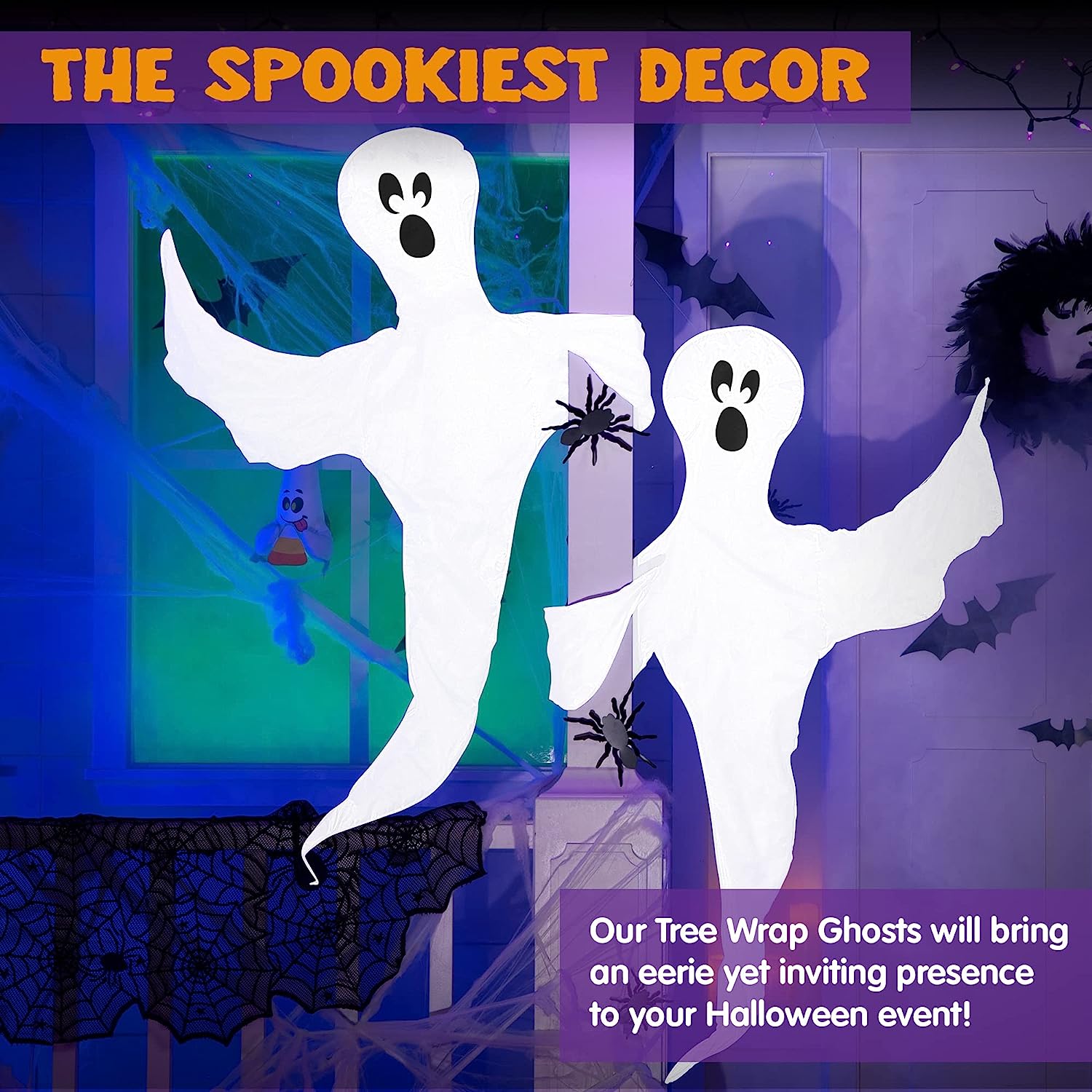 2Pcs Tree Wrap Decoration Ghost 53in - Image 2
