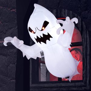 Joiedomi 4.5FT Halloween Inflatable Window Ghost with LED