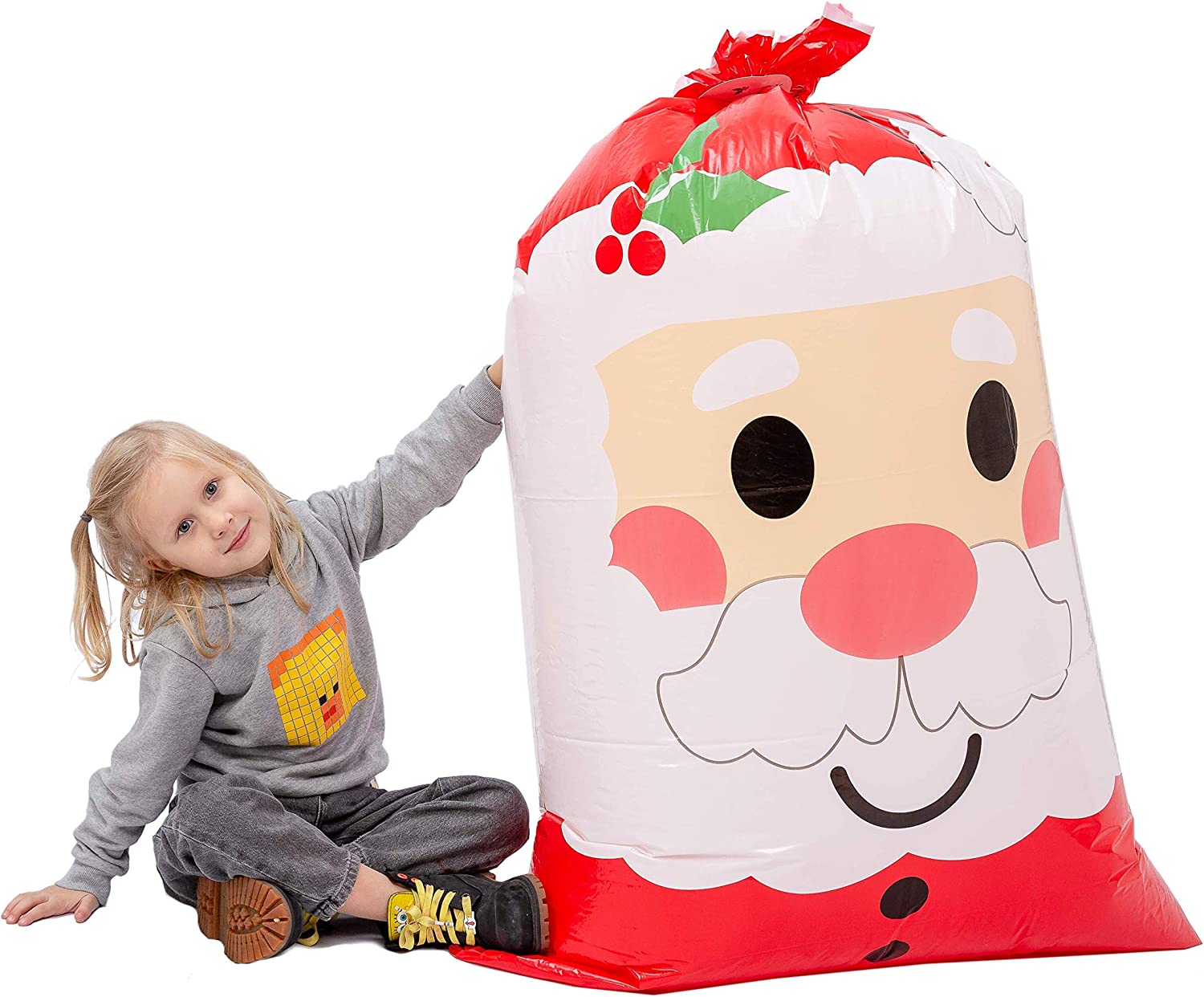 3 Piece Jumbo Holiday Santa Gift Bag - Image 5