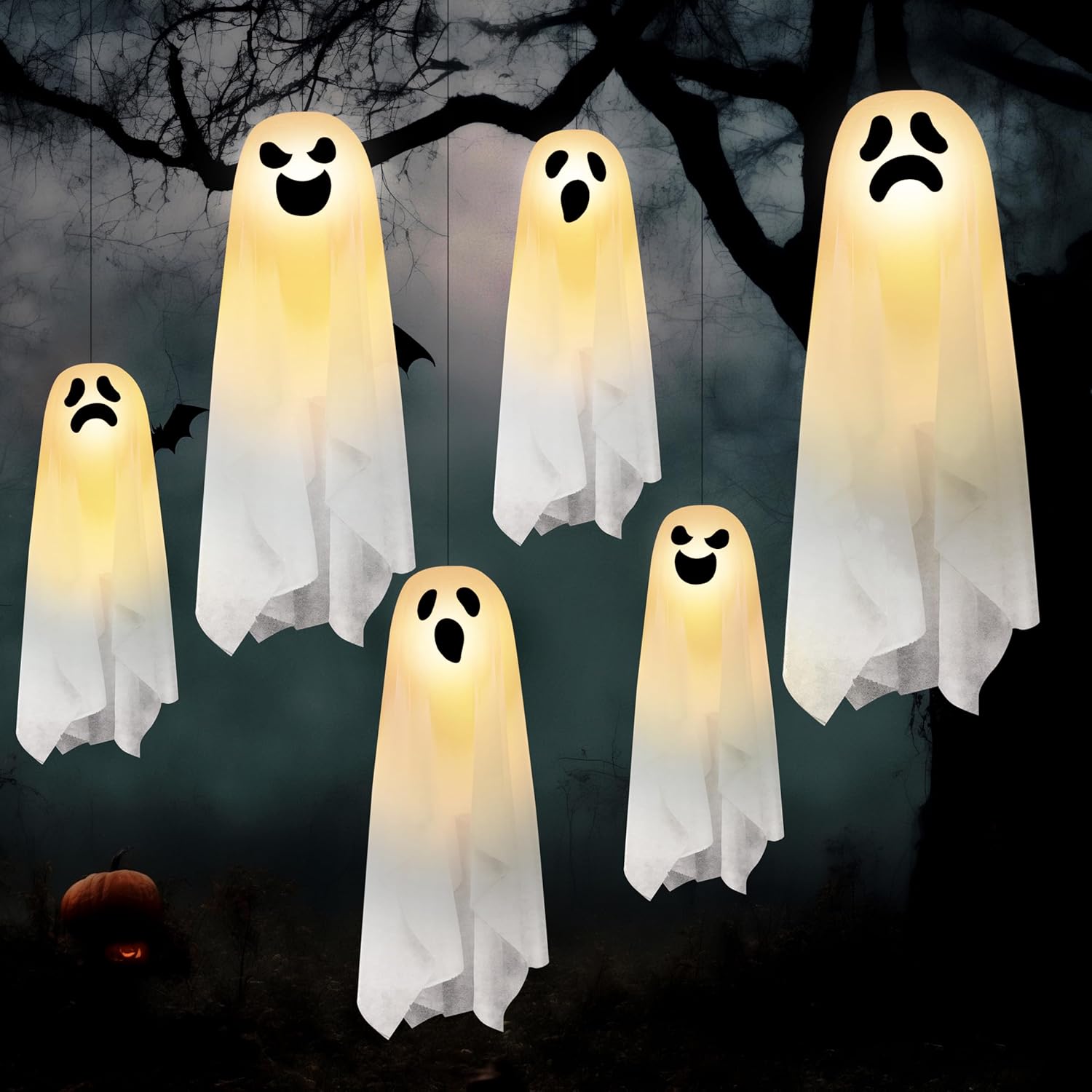 6 Pcs Halloween Decorations Hanging Ghosts Outdoor - Image 8