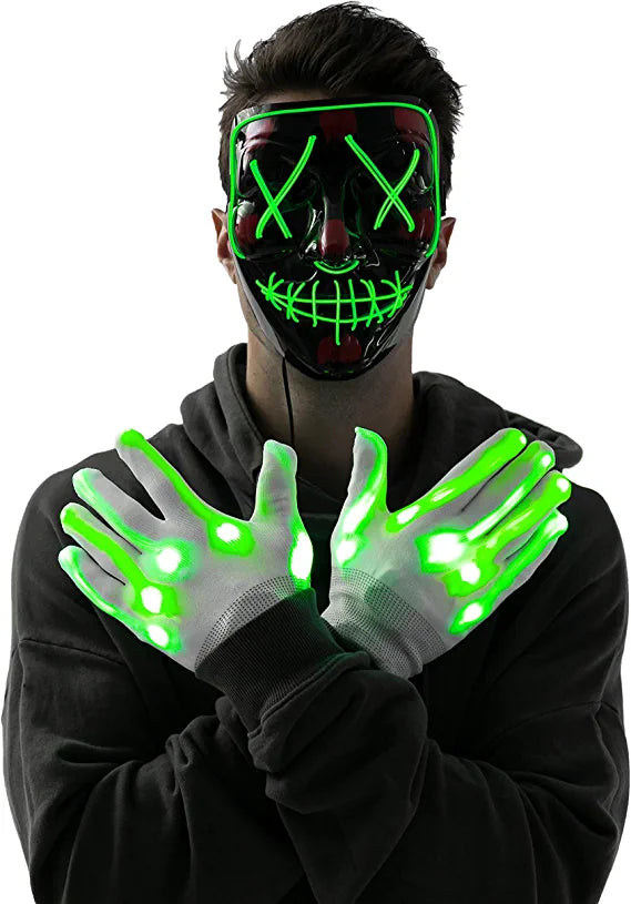 Led Scary Mask And Gloves (green) - Image 5