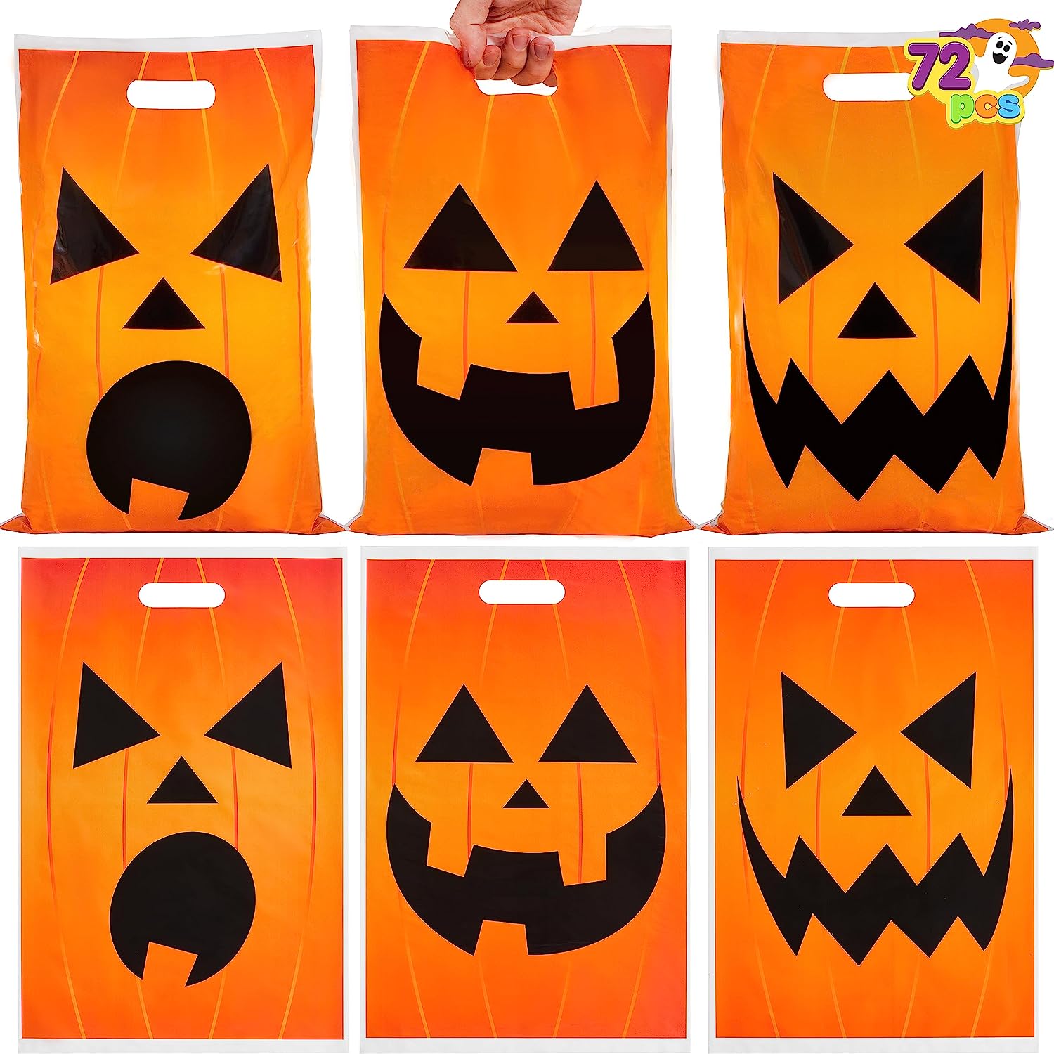 Halloween Jack O Lantern Trick Or Treat Bags, 72-pack - Image 8