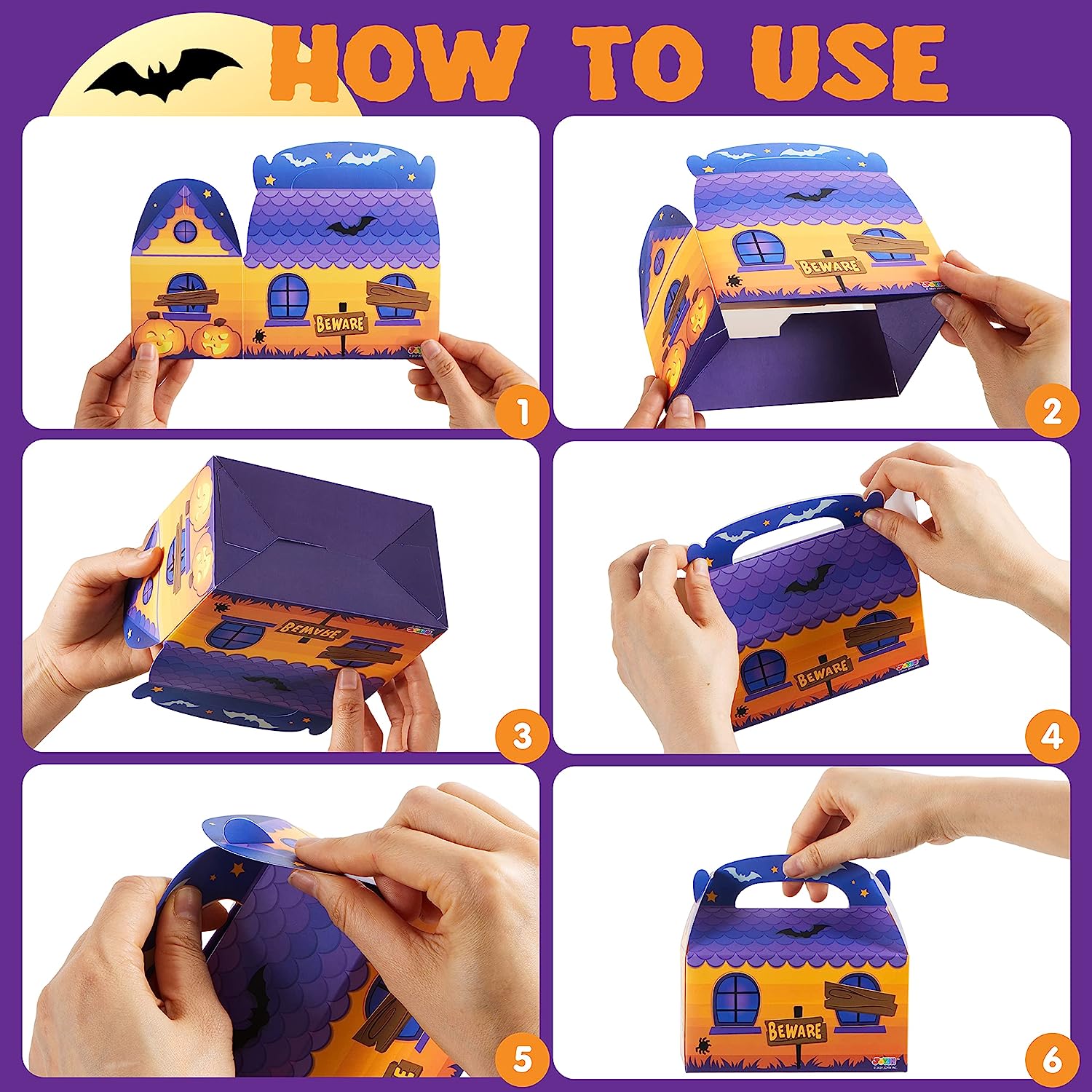 3D Halloween House Cardboard Treat Boxes - Image 6