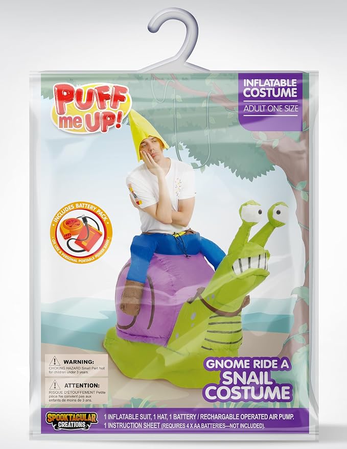 JOYIN Inflatable Gnome Snail Costume - Ride-On Blow Up Halloween Suit - Image 6