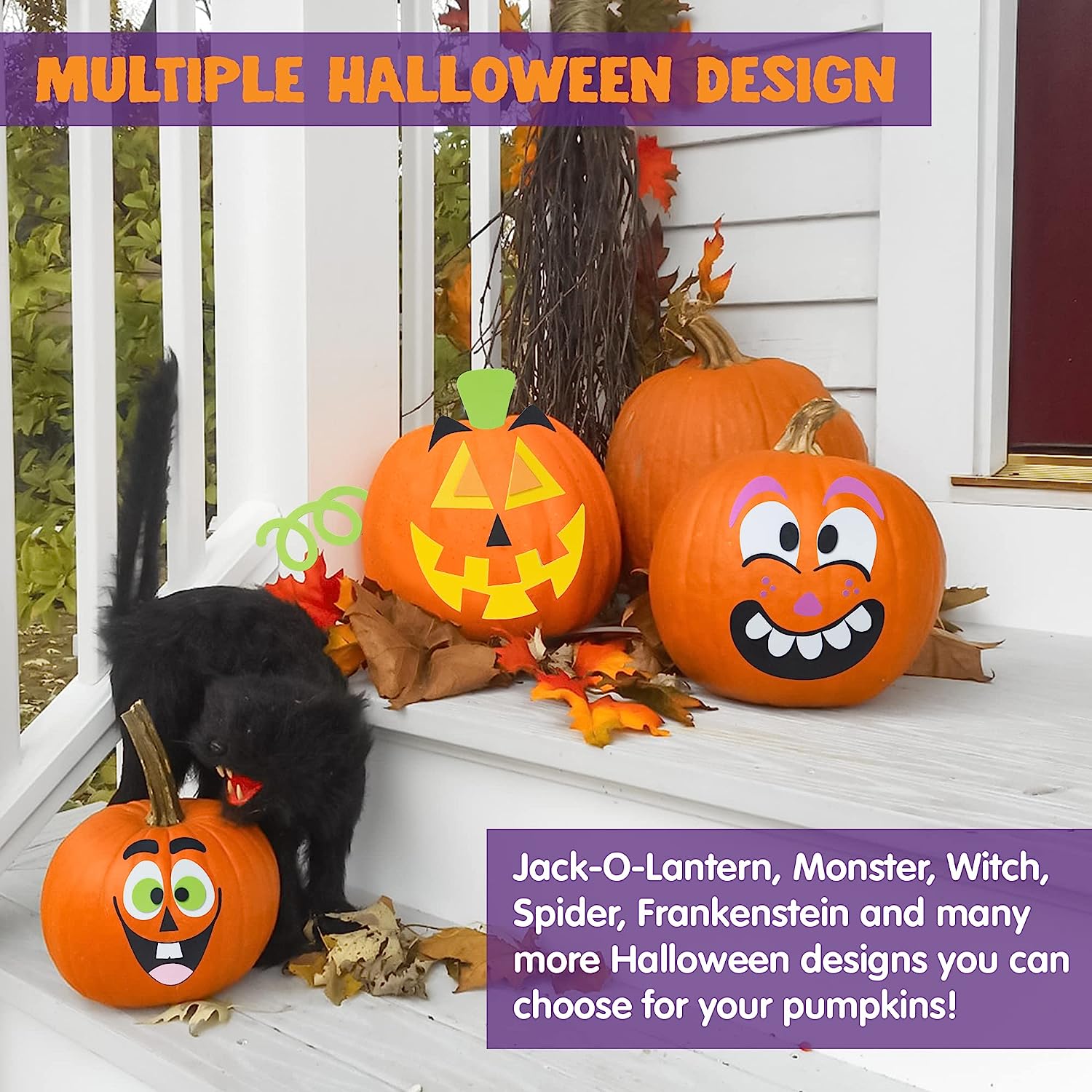 16 Foam Halloween Pumpkin Decorating Craft Kit - Image 6