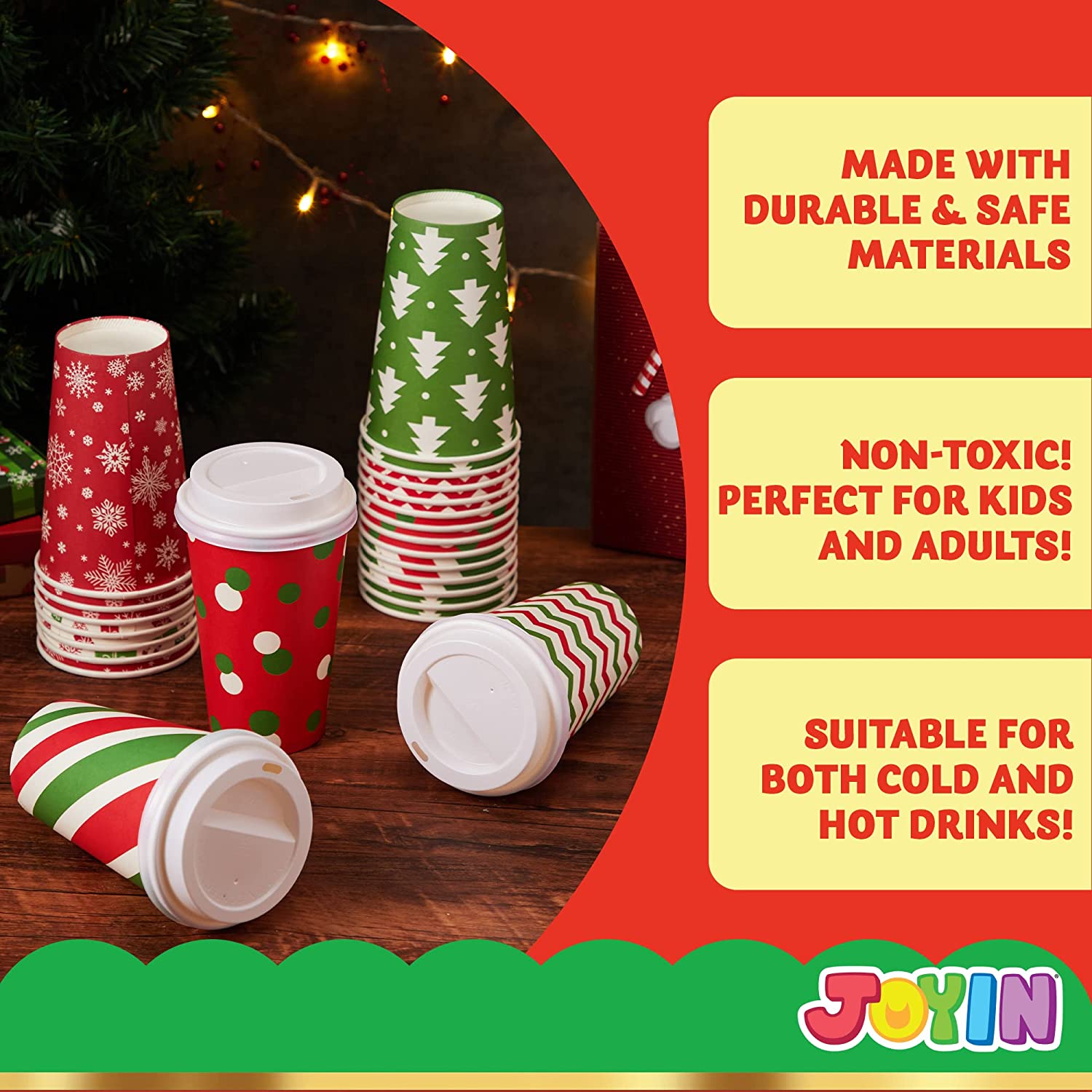 24Pcs Christmas Paper Cup 16 oz with Holiday Design - Image 5
