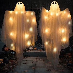 2 Pcs 35.5” Halloween Light up Hanging Ghost