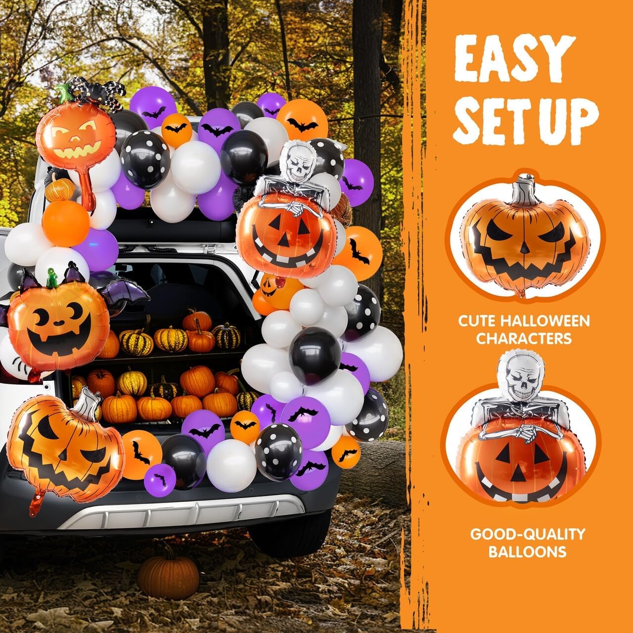 Halloween Trunk or Treat Car Pumpkin Decoration Kit - Image 6