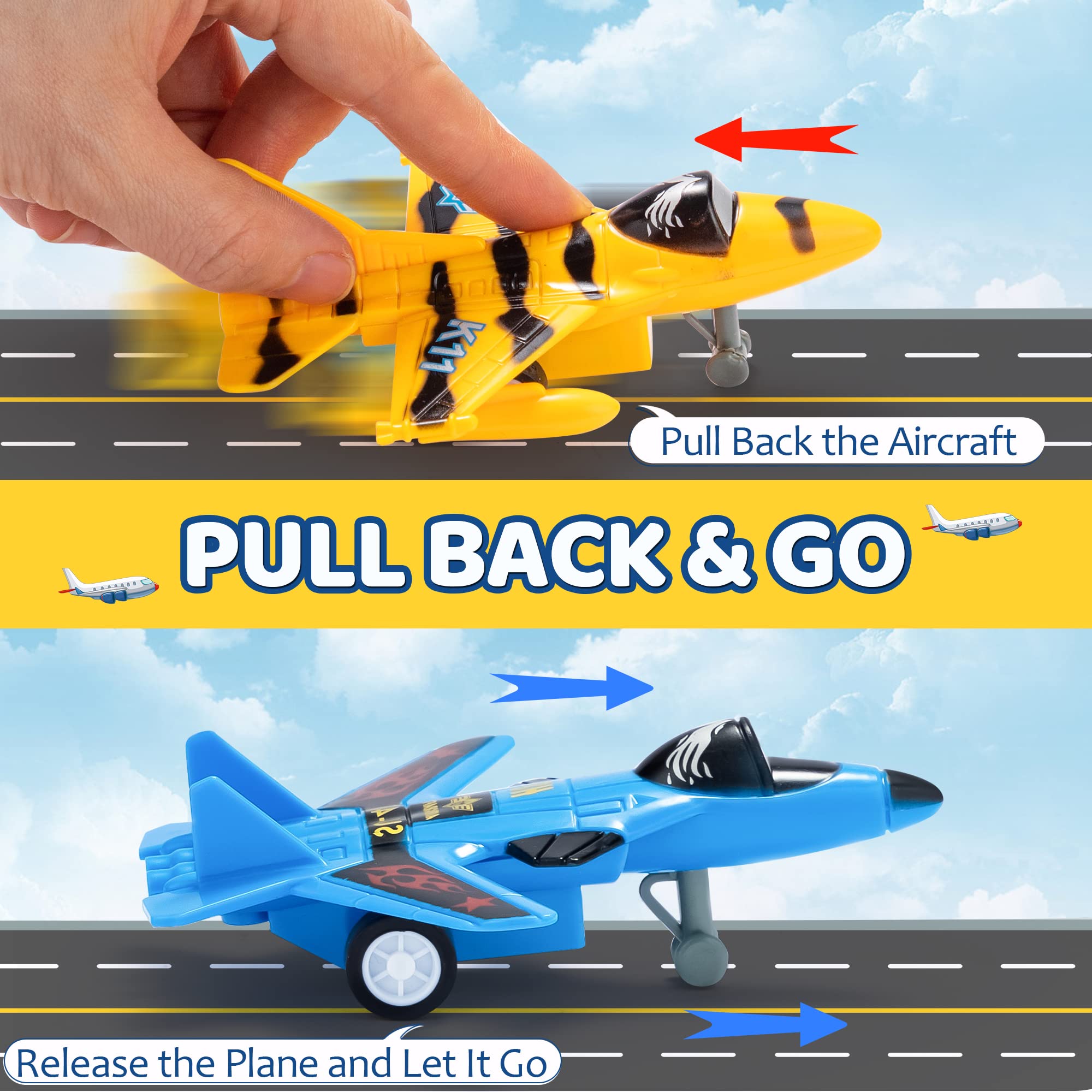 Pull Back Aircraft Toy Set, 16Pcs - Image 9