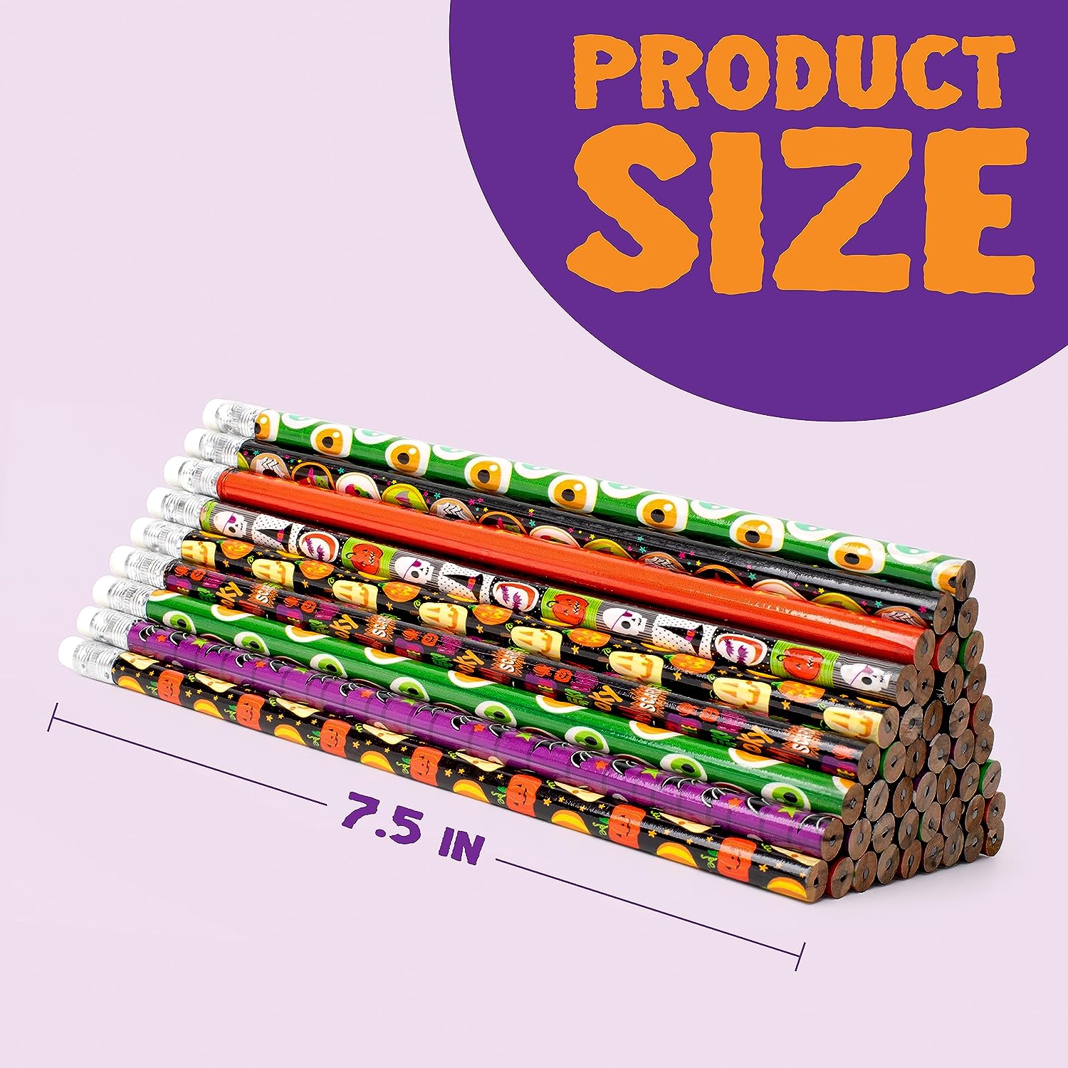 48 PCS Halloween Pencil Assortment with Eraser - Image 2