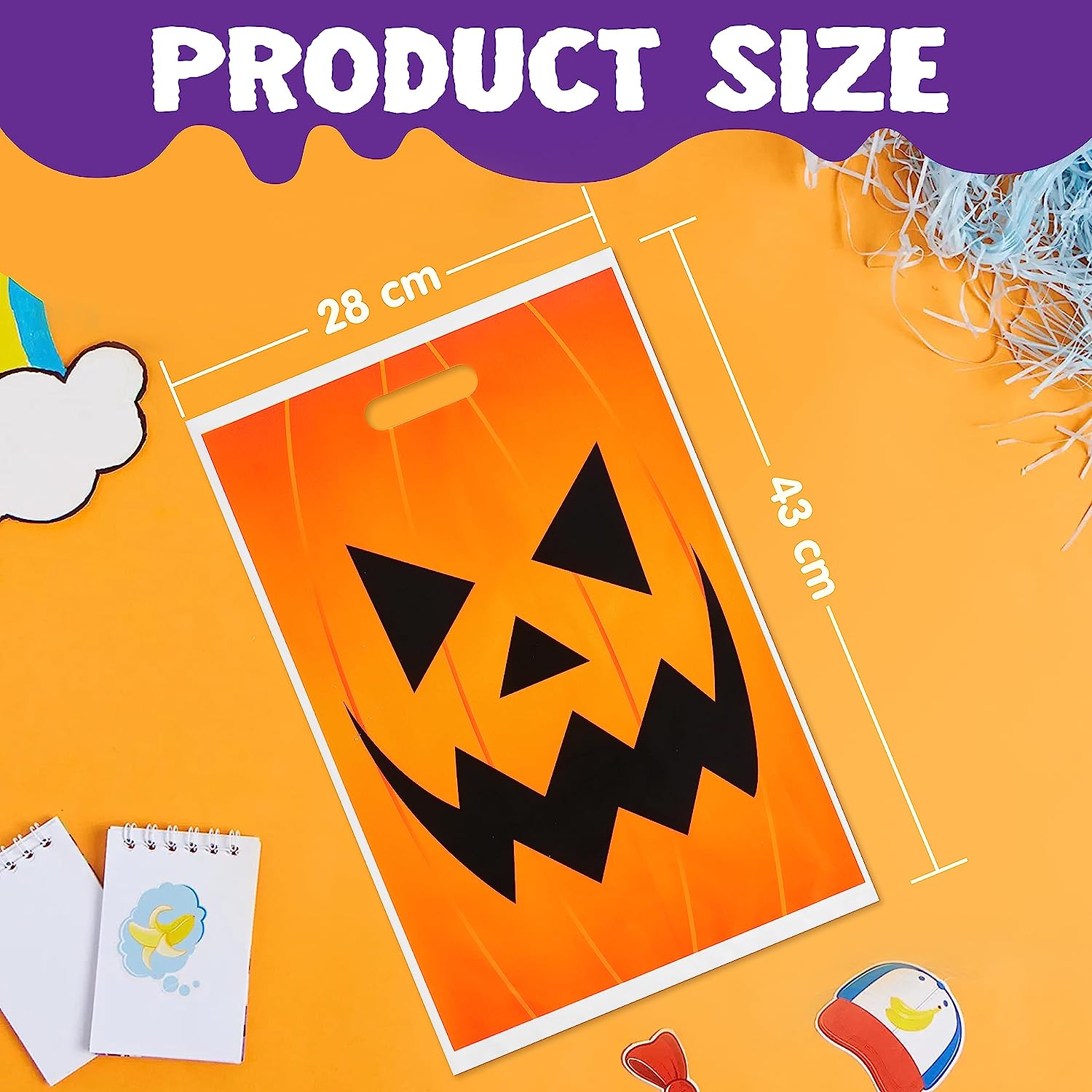 Halloween Jack O Lantern Trick Or Treat Bags, 72-pack - Image 2