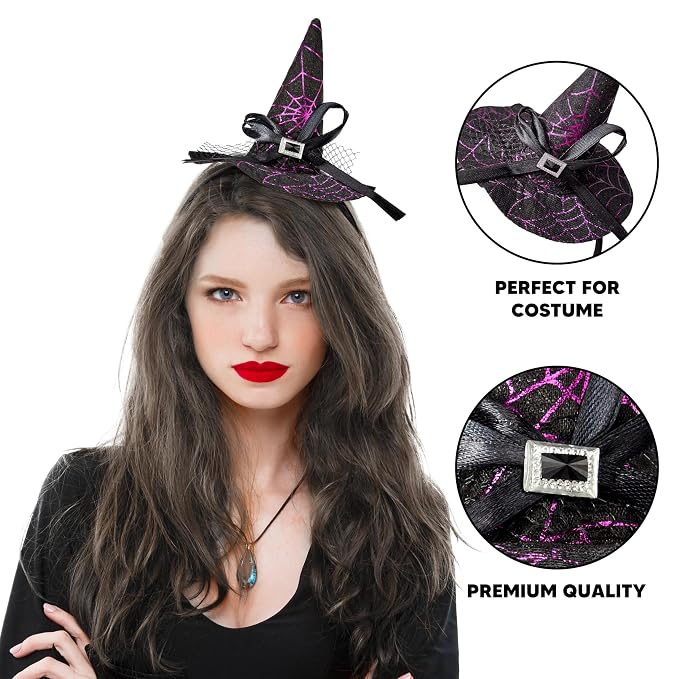 JOYIN Purple Witch Hat Headband - Cute Halloween Costume Accessory - Image 2