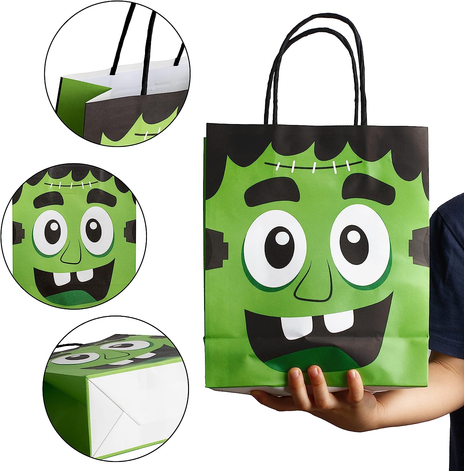 Halloween Colorful Bags with Handles, 24 Pcs - Image 2