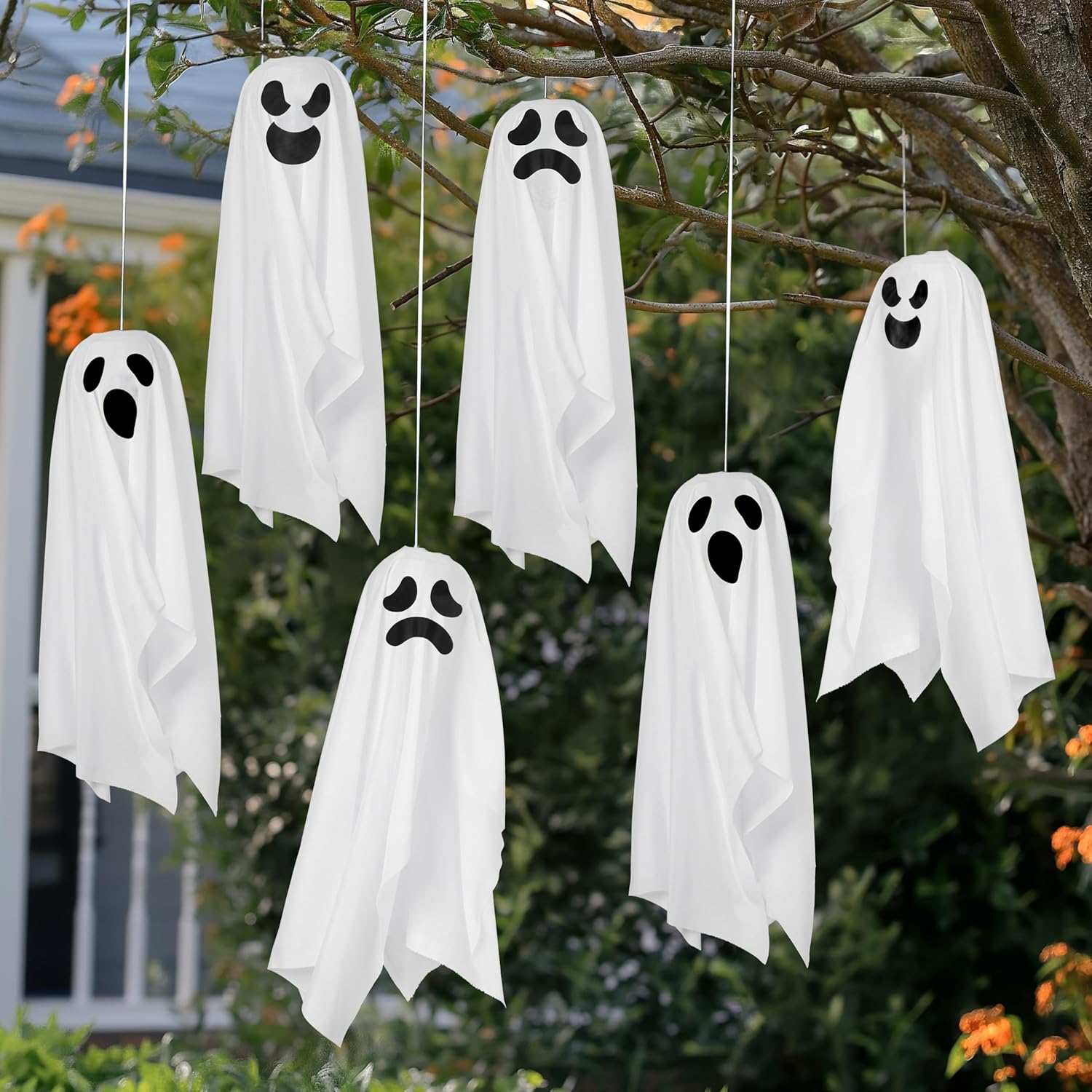 6 Pcs Halloween Decorations Hanging Ghosts Outdoor - Image 3