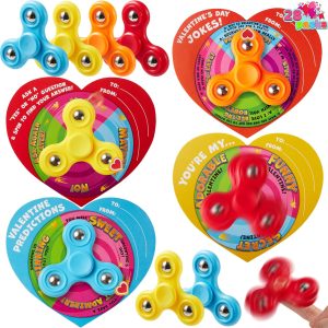 JOYIN 24 PCS Valentines Day Gifts Cards with Glow Pull Tube Bracelet
