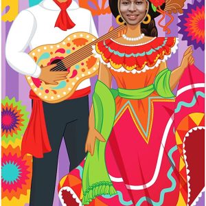 Cinco de Mayo Fiesta Couple Photo Door Banner, 36x72ft