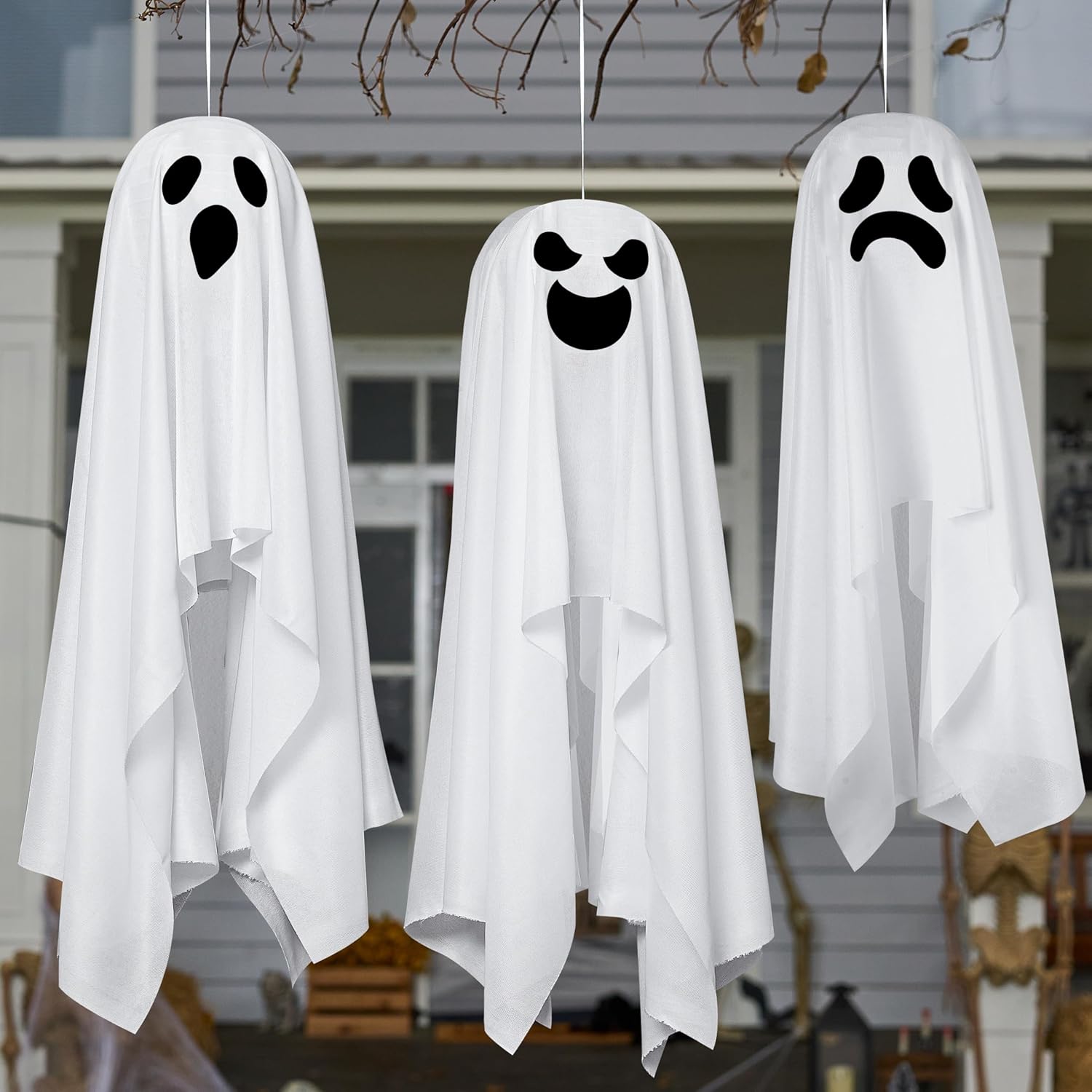 6 Pcs Halloween Decorations Hanging Ghosts Outdoor - Image 2