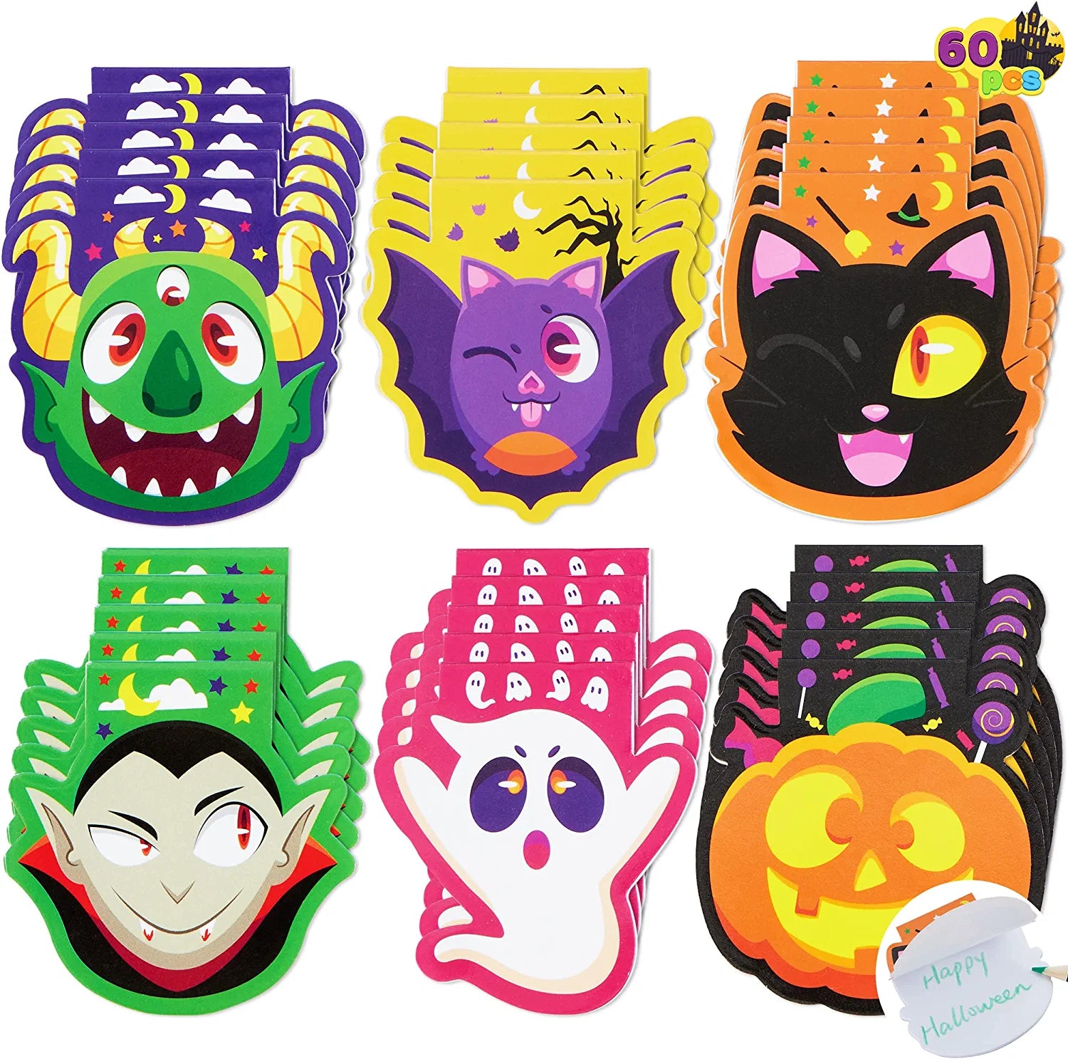 Halloween Spooky Characters Mini Notepad Set 60 Pack - Image 5