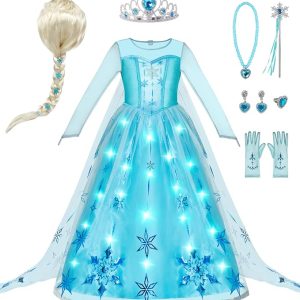 JOYIN Girls Ice Princess Dress - Light-Up Halloween Costume