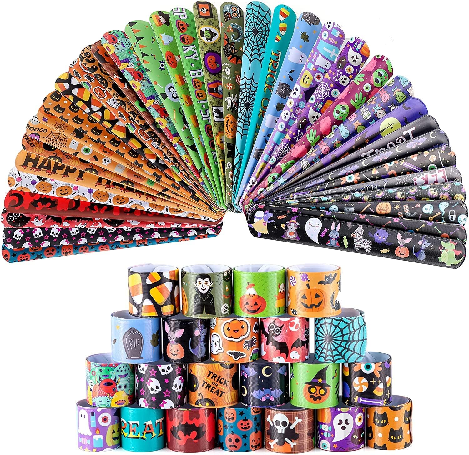 Halloween Themed Slap Bracelets, 72 Pcs - Image 4