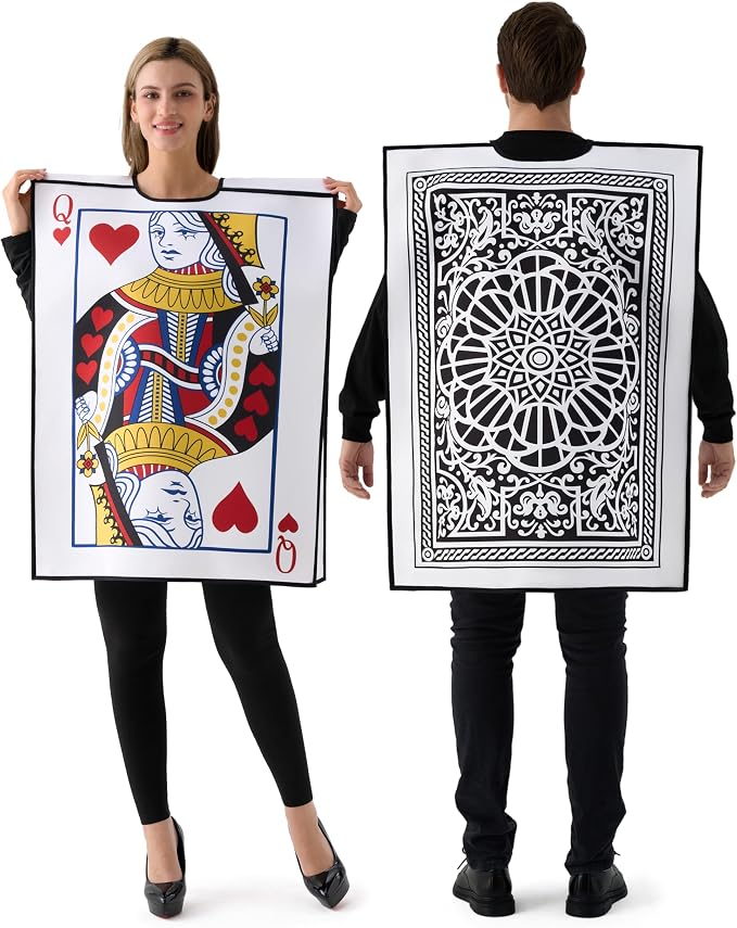 JOYIN 2 PCS King & Queen Playing Card Costume - Adult Couple Halloween Set - Image 4