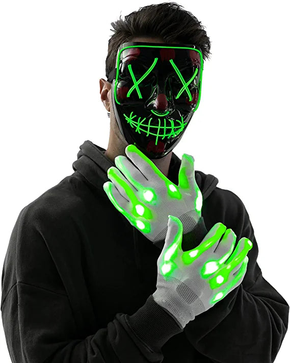 Led Scary Mask And Gloves (green) - Image 6