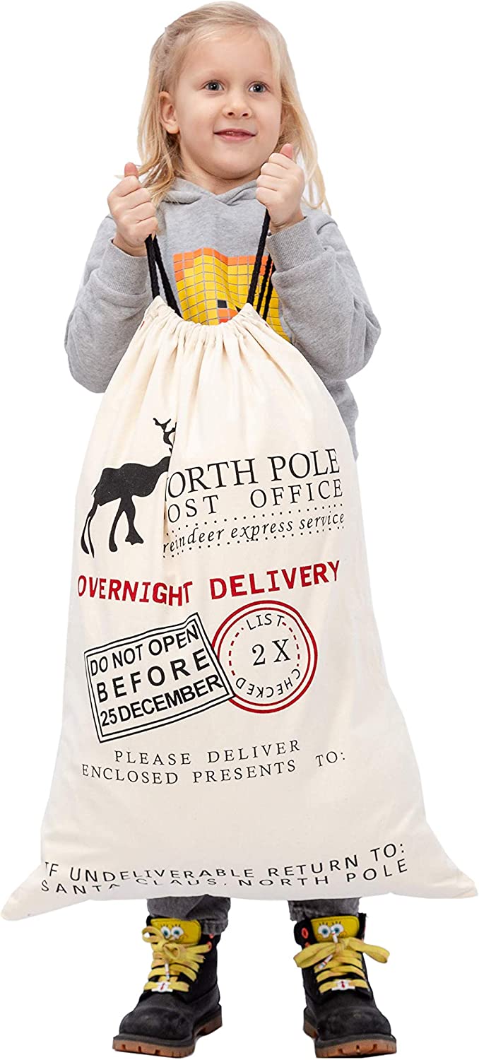 26in Santa Sacks Canvas Bags, 3 Pack - Image 5