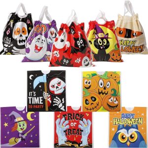 Halloween Trick or Treat Drawstring Bags, 96 Pcs