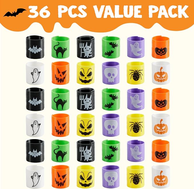 JOYIN 36 PCS Halloween Coil Spring Toys - Party Favors for Kids - Image 2